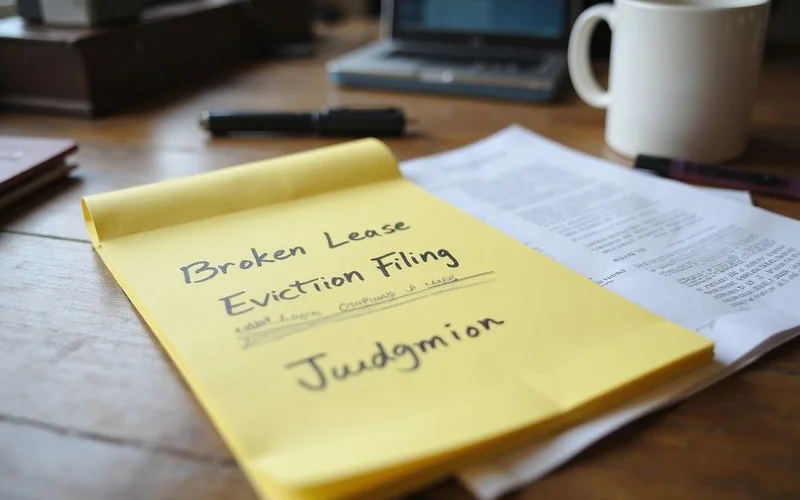 Comparison: broken lease versus eviction filing versus judgment