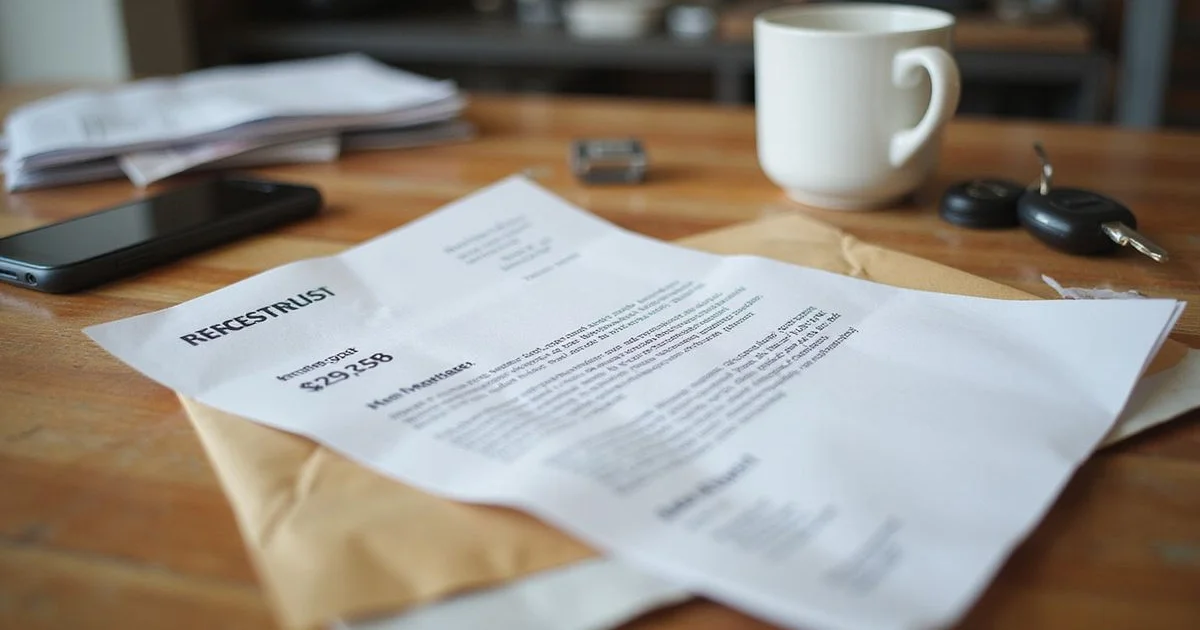 A rent increase letter on a Dallas kitchen counter beside a phone