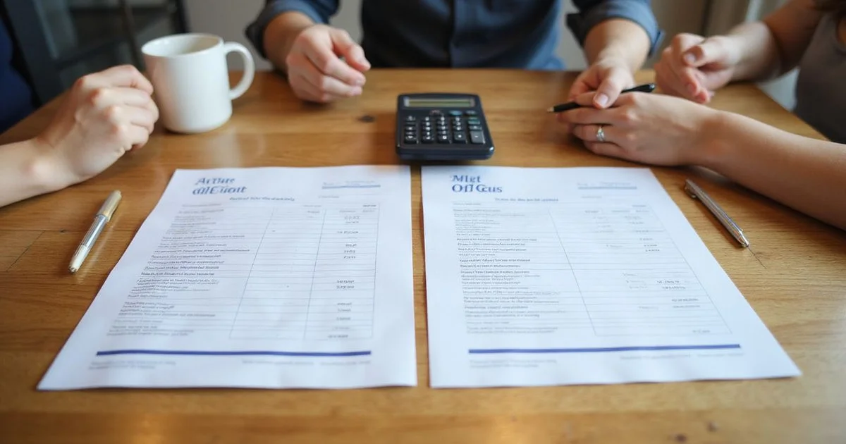 Two lease offer sheets side by side with a calculator on a Dallas table