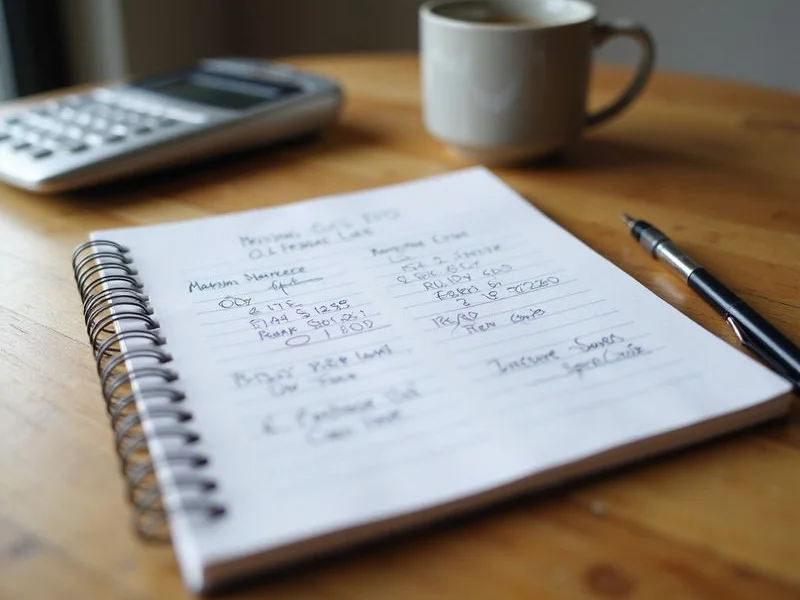 A notepad comparing moving costs against a rent increase