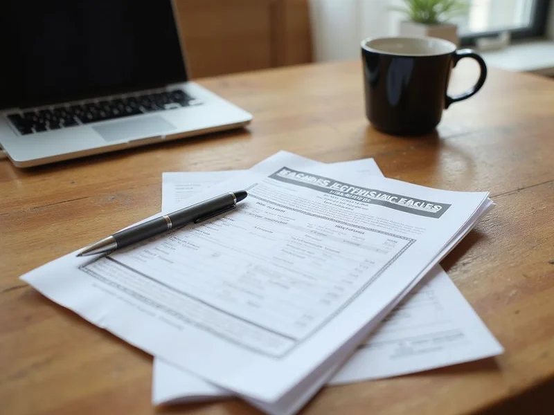 An Electricity Facts Label printout beside a laptop