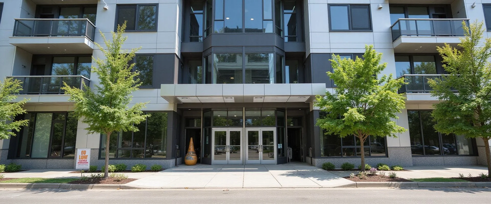 Dallas apartment leasing office interior in natural daylight